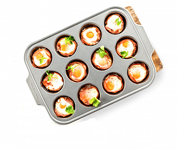 Форма для выпечки металлическая антипригарная | 12 кексов - kitchen aid