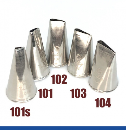 Кондитерские насадки лепесток розы малый прямой №101s(264),101, 102, 103, 104 Tulip™ | набор 5 шт