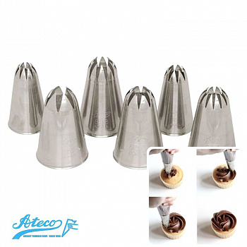 Кондитерские насадки закрытая звезда №852, 853, 854, 855, 856, 857, 858 от Ateco | Классика