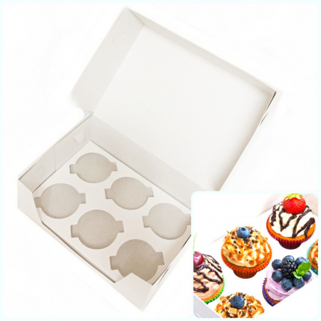 Коробка для 6 капкейков 24*17*10 cм