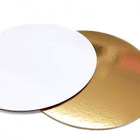 Подложка для торта Золото/Жемчуг 2х сторон. 0.8 мм, Ø 240 мм
