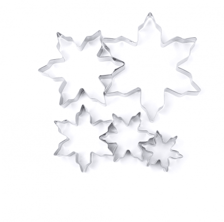 Вырубки Набор 5 шт Снежинка ∅ 40-110 мм, h 30 мм, нержавеющая сталь