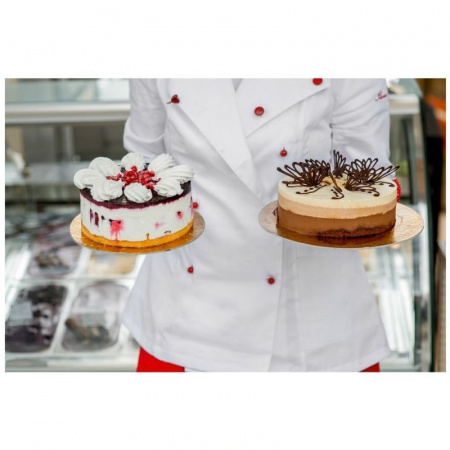 Подложка для торта усиленная Золото/Жемчуг 2х сторон. 3.2 мм, Ø 360 мм