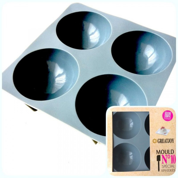 Силиконовая форма 3D для муссовых десертов | Сфера №10-4 фигуры ∅115 мм