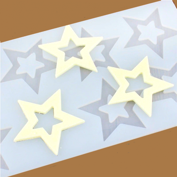 Силиконовая форма для шоколада-мастики-карамели 8 фигур Звёзды 220*110*3 мм