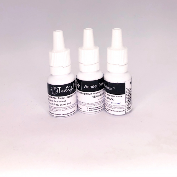 Краситель пищевой гелевый Tulip Wonder Colour | 15 мл. Чёрный