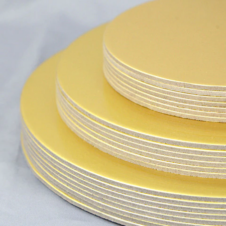 Подложка для торта усиленная Золото/Жемчуг 2х сторон. 3.2 мм, Ø 360 мм