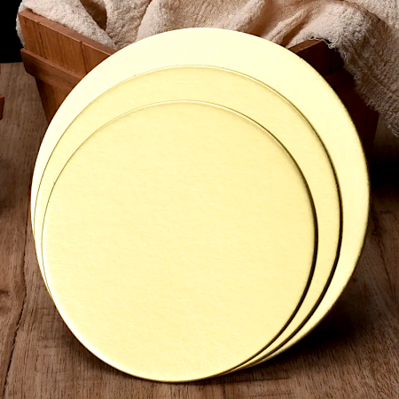 Подложка для торта усиленная Золото/Жемчуг 2х сторон. 3.2 мм, Ø 360 мм